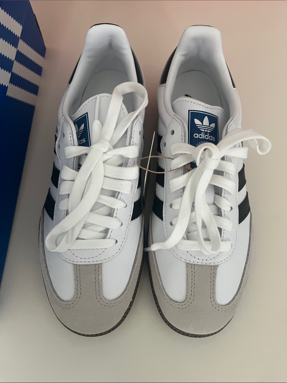 adidas White Black Navy Retro Low-Top Sneakers